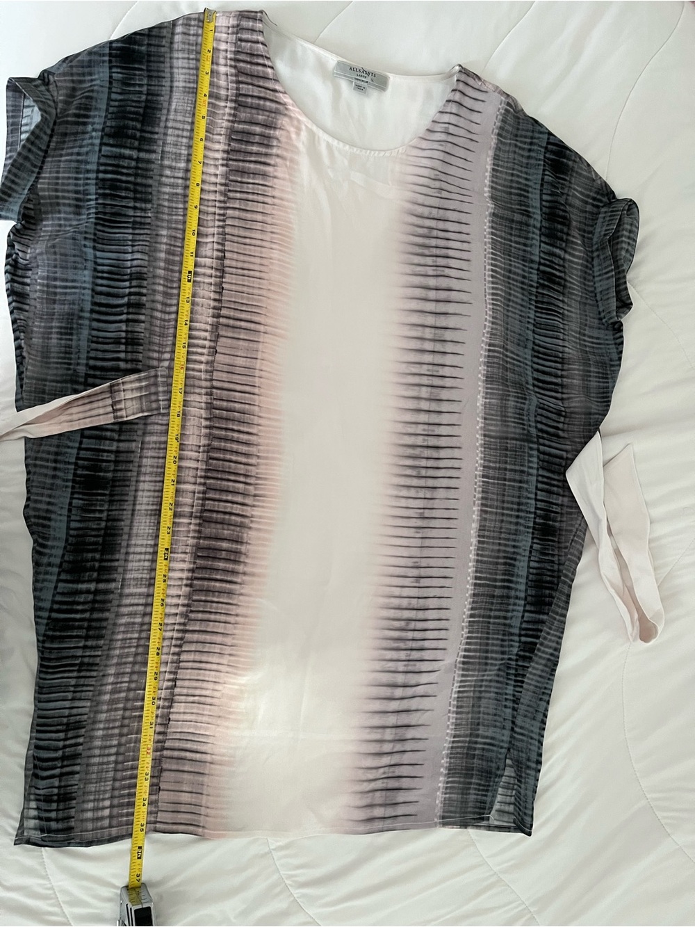 AllSaints Silk Pink and Gray Ombre Stripe Tunic Dress - Picture 10 of 12